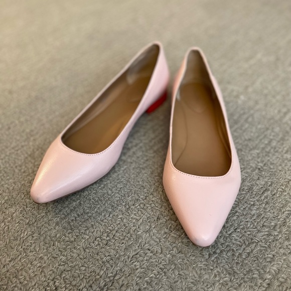 CALVIN KLEIN PINK FLATS WITH LOW RED HEEL. SIZE 7.5! - Picture 3 of 3